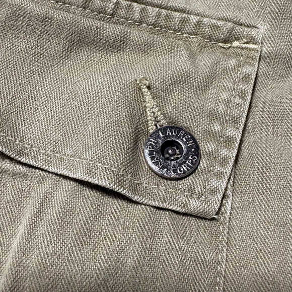 Vintage Polo Ralph Lauren Cargo Drill Shorts Button Fly - Picture 5 of 15